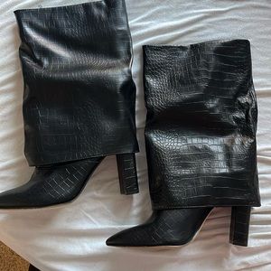 Black croc skin boots *worn once*
